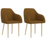 Dining chairs 2 units brown velvet by , dining chairs - Ref: Foro24-330654, Price: 122,89 €, Discount: %