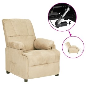 Cream Faux Suede Leather Electric Recliner by , Armchairs - Ref: Foro24-3073835, Price: 180,17 €, Discount: %