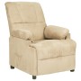 Sillón reclinable eléctrico piel de ante sintético crema de , Sillones - Ref: Foro24-3073835, Precio: 180,17 €, Descuento: %