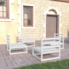 4-piece garden lounge set white solid pine wood by , Garden sets - Ref: Foro24-3075260, Price: 296,99 €, Discount: %