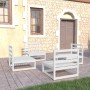 Set de salón de jardín de 4 piezas blanco madera maciza pino de , Conjuntos de jardín - Ref: Foro24-3075260, Precio: 297,14 €...