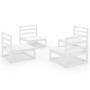 4-teiliges Garten-Lounge-Set aus weißem massivem Kiefernholz von , Gartensets - Ref: Foro24-3075260, Preis: 296,99 €, Rabatt: %