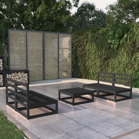 5-piece garden furniture set with black pine wood cushions by , Garden sets - Ref: Foro24-3075243, Price: 301,73 €, Discount: %