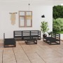 Garden furniture set 8 pieces black solid pine wood by , Garden sets - Ref: Foro24-3075428, Price: 533,99 €, Discount: %