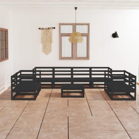 Garden furniture set 9 pieces black wood pine wood by , Garden sets - Ref: Foro24-3075468, Price: 523,57 €, Discount: %