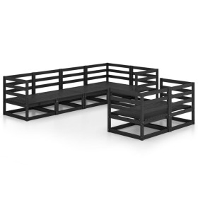 Garden furniture set 5 pieces black solid pine wood by , Garden sets - Ref: Foro24-3075648, Price: 445,99 €, Discount: %