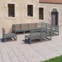 Garden furniture set 9 pieces and gray pine wood cushions by , Garden sets - Ref: Foro24-3075786, Price: 653,59 €, Discount: %