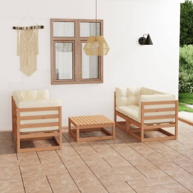 5-teiliges Gartenmöbel-Set mit Kissen aus massivem Kiefernholz von , Gartensets - Ref: Foro24-3076307, Preis: 552,99 €, Rabat...