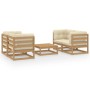 5-piece garden furniture set with solid pine wood cushions by , Garden sets - Ref: Foro24-3076307, Price: 552,52 €, Discount: %