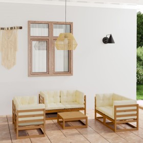 7-piece garden furniture set with solid pine wood cushions by , Garden sets - Ref: Foro24-3076497, Price: 800,99 €, Discount: %