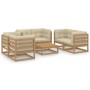 7-piece garden furniture set with solid pine wood cushions by , Garden sets - Ref: Foro24-3076497, Price: 799,56 €, Discount: %