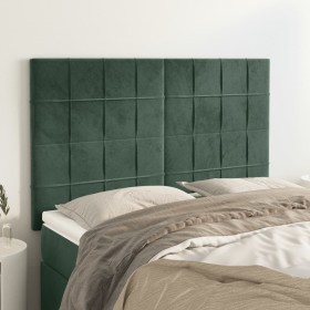 Cabeceros 4 unidades terciopelo verde oscuro 72x5x78/88 cm de , Cabeceros y pies de cama - Ref: Foro24-3116383, Precio: 112,9...