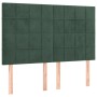 Cabeceros 4 unidades terciopelo verde oscuro 72x5x78/88 cm de , Cabeceros y pies de cama - Ref: Foro24-3116383, Precio: 113,6...