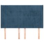 Headboard with dark blue velvet ears 147x16x118/128 cm by , Headboards and footboards - Ref: Foro24-3119632, Price: 130,97 €,...