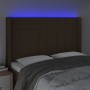 Headboard with LED in dark brown fabric 147x16x118/128 cm by , Headboards and footboards - Ref: Foro24-3124049, Price: 129,14...