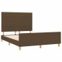 Estructura de cama con cabecero de tela marrón oscuro 140x190cm de , Camas y somieres - Ref: Foro24-3125052, Precio: 230,41 €...