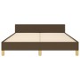 Estructura de cama con cabecero de tela marrón oscuro 140x190cm de , Camas y somieres - Ref: Foro24-3125052, Precio: 230,41 €...