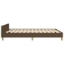 Estructura de cama con cabecero de tela marrón oscuro 140x190cm de , Camas y somieres - Ref: Foro24-3125052, Precio: 230,41 €...