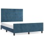 Estructura cama con cabecero terciopelo azul oscuro 140x200 cm de , Camas y somieres - Ref: Foro24-3125761, Precio: 244,15 €,...