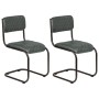 Dining chairs 2 units gray genuine leather by vidaXL, dining chairs - Ref: Foro24-246378, Price: 150,99 €, Discount: %