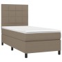 Boxspringbett mit Matratze und LED-Leuchten taupegrauer Stoff 90x200 cm von , Betten und Lattenroste - Ref: Foro24-3134849, P...