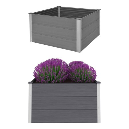 Arriate de WPC gris 100x100x54 cm de vidaXL, Maceteros y jardineras - Ref: Foro24-43605, Precio: 176,55 €, Descuento: %