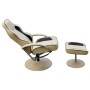 Sillón con reposapiés cuero sintético crema de , Sillones - Ref: Foro24-241036, Precio: 204,78 €, Descuento: %