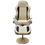 Sillón con reposapiés cuero sintético crema de , Sillones - Ref: Foro24-241036, Precio: 204,78 €, Descuento: %