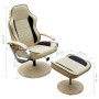 Sillón con reposapiés cuero sintético crema de , Sillones - Ref: Foro24-241036, Precio: 204,78 €, Descuento: %