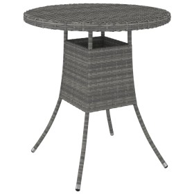 Mesa de jardín ratán sintético gris 70x70x73 cm de , Mesas de jardín - Ref: Foro24-310469, Precio: 89,99 €, Descuento: %