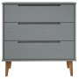 MOLDE bedside table solid gray pine wood 80x40x80 cm by , Drawers - Ref: Foro24-350506, Price: 147,55 €, Discount: %