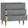 MOLDE bedside table solid gray pine wood 80x40x80 cm by , Drawers - Ref: Foro24-350506, Price: 147,55 €, Discount: %