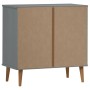 MOLDE bedside table solid gray pine wood 80x40x80 cm by , Drawers - Ref: Foro24-350506, Price: 147,55 €, Discount: %