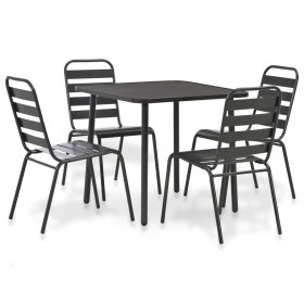 Juego de comedor de jardín 5 piezas acero gris oscuro de , Conjuntos de jardín - Ref: Foro24-44262, Precio: 303,99 €, Descuen...