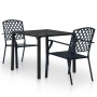 Garden bistro table and chairs 3 pieces black steel by , Garden sets - Ref: Foro24-44269, Price: 268,79 €, Discount: %