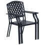 Garden bistro table and chairs 3 pieces black steel by , Garden sets - Ref: Foro24-44269, Price: 268,99 €, Discount: %