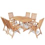 Set comedor de jardín 7 pzas con sillas plegables teca maciza de vidaXL, Conjuntos de jardín - Ref: Foro24-43032, Precio: 1,0...