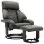 Sillón reclinable para TV con reposapiés cuero sintético gris de , Sillones - Ref: Foro24-248674, Precio: 267,99 €, Descuento: %