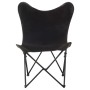 Silla mariposa plegable de cuero auténtico negro de , Sillones - Ref: Foro24-323731, Precio: 106,99 €, Descuento: %