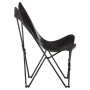 Silla mariposa plegable de cuero auténtico negro de , Sillones - Ref: Foro24-323731, Precio: 106,99 €, Descuento: %