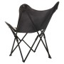 Silla mariposa plegable de cuero auténtico negro de , Sillones - Ref: Foro24-323731, Precio: 106,99 €, Descuento: %