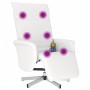 Sillón reclinable masaje con reposapiés cuero sintético blanco de , Sillones - Ref: Foro24-356654, Precio: 224,99 €, Descuent...