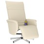 Massage recliner with footrest cream synthetic leather by , Armchairs - Ref: Foro24-356649, Price: 228,73 €, Discount: %