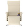 Massage recliner with footrest cream synthetic leather by , Armchairs - Ref: Foro24-356649, Price: 228,73 €, Discount: %