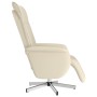 Sillón reclinable masaje con reposapiés cuero sintético crema de , Sillones - Ref: Foro24-356649, Precio: 228,73 €, Descuento: %