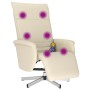 Massage recliner with footrest cream synthetic leather by , Armchairs - Ref: Foro24-356649, Price: 228,73 €, Discount: %