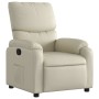 Sillón reclinable de cuero sintético crema de , Sillones - Ref: Foro24-373435, Precio: 240,86 €, Descuento: %