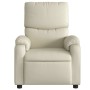 Sillón reclinable de cuero sintético crema de , Sillones - Ref: Foro24-373435, Precio: 240,86 €, Descuento: %