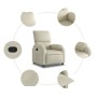 Sillón reclinable de cuero sintético crema de , Sillones - Ref: Foro24-373435, Precio: 240,86 €, Descuento: %