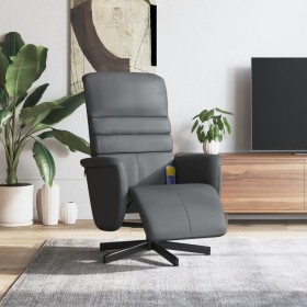 Gray synthetic leather massage recliner with footrest by , Armchairs - Ref: Foro24-356713, Price: 202,99 €, Discount: %